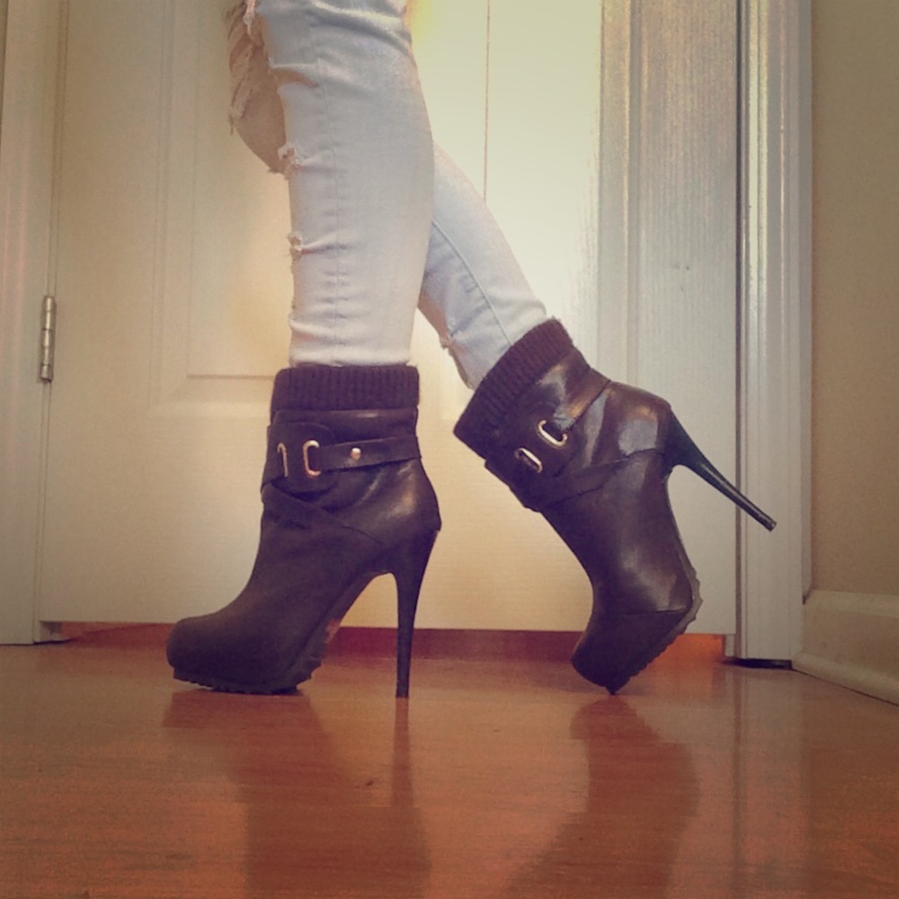Brown Stiletto Ankle Boots